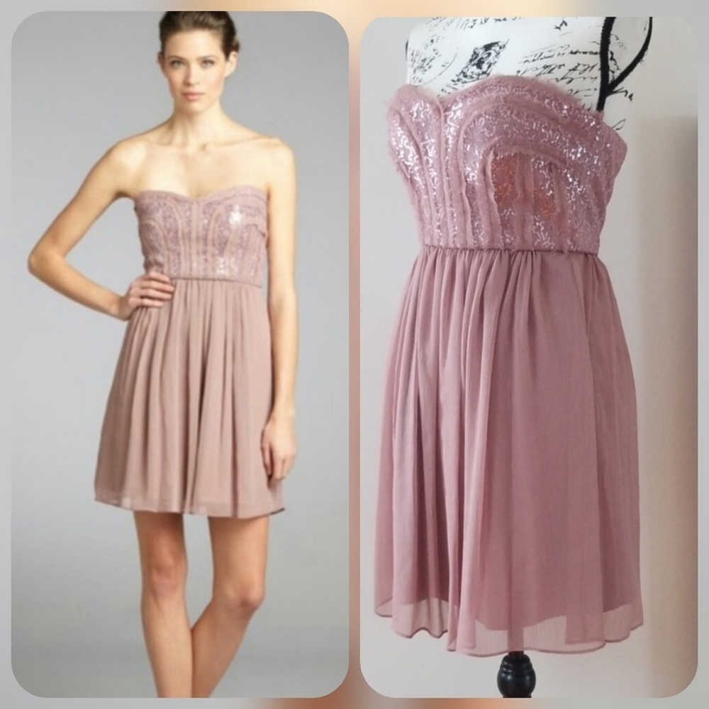 ❤HP❤ Max & Cleo Monica Mauverose strapless dress